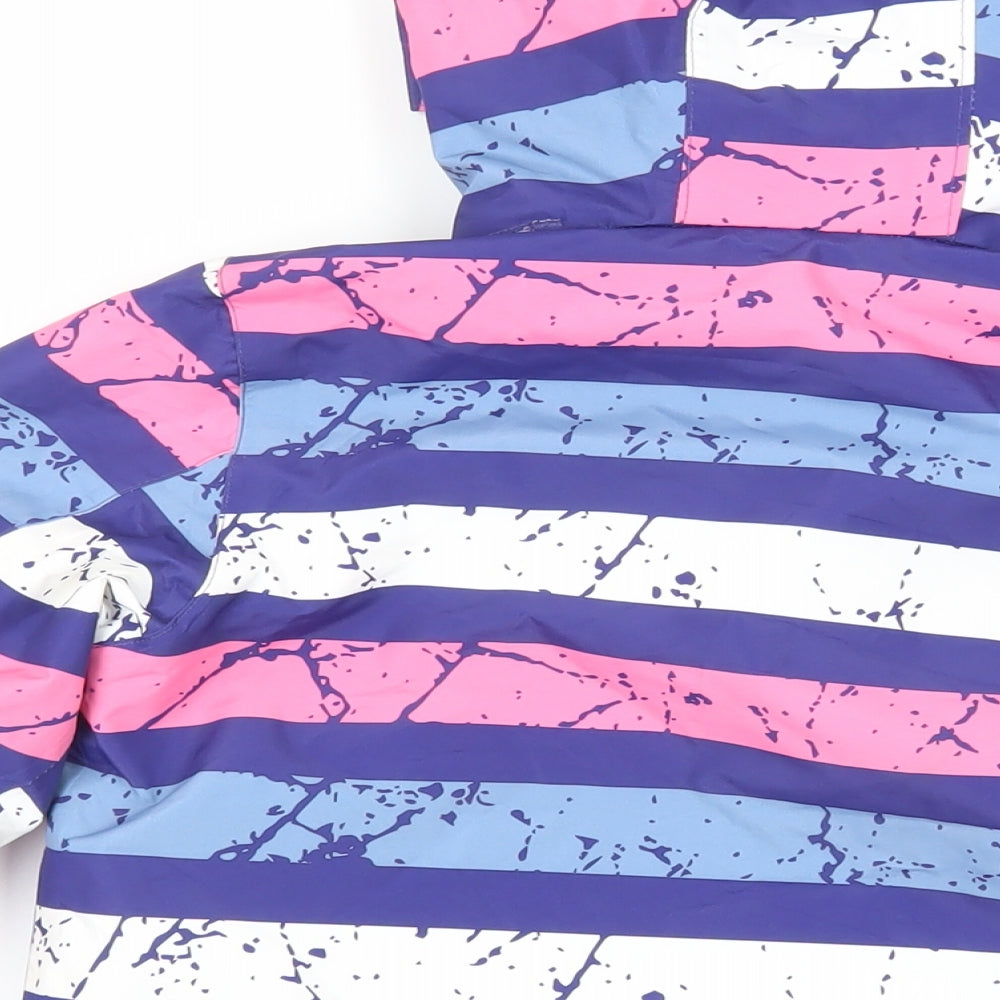 Crane Girls Multicoloured Striped Ski Jacket Jacket Size 7-8 Years Zip - Technical Outdoors Waterproof