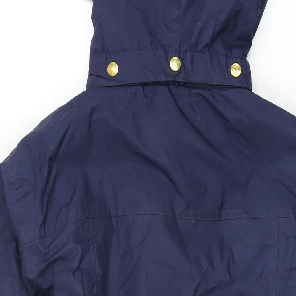 Country Estate Womens Blue Rain Coat Coat Size 14 Zip