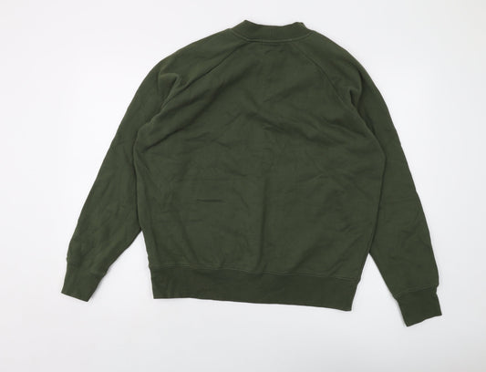 Topman Mens Green Cotton Pullover Sweatshirt Size M