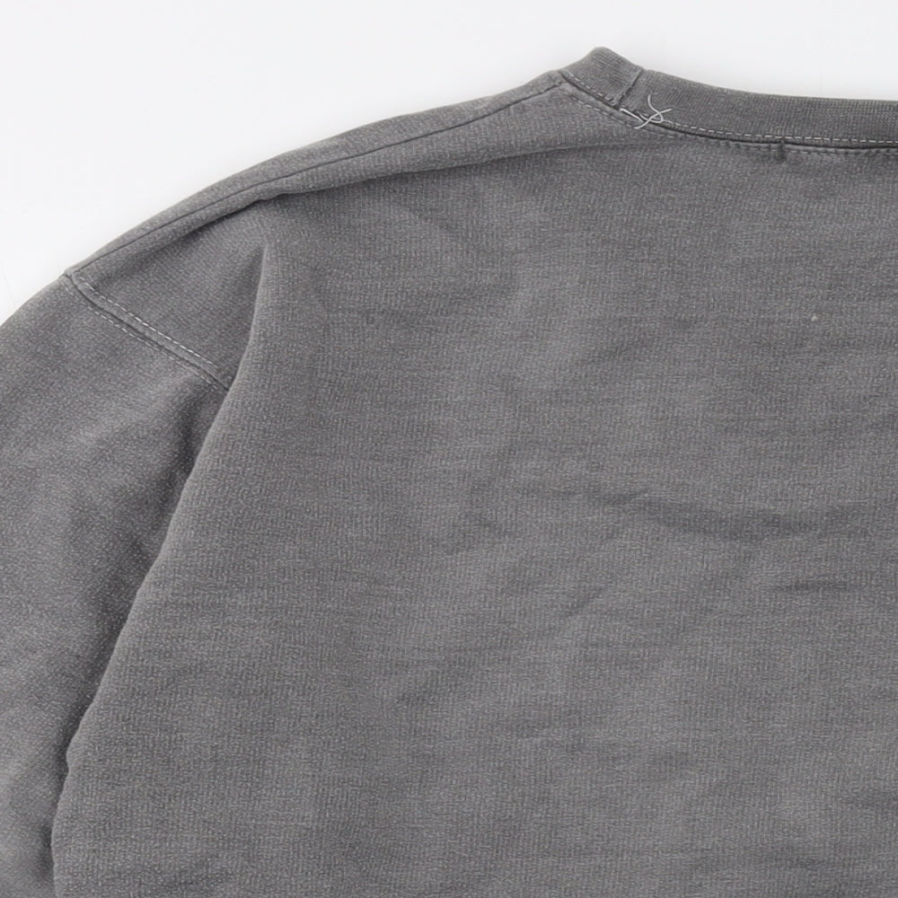 Mens UK Size S Boohoo Grey Pullover Sweatshirt