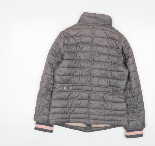French Connection Womens Grey Puffer Jacket Jacket Size 16 Zip