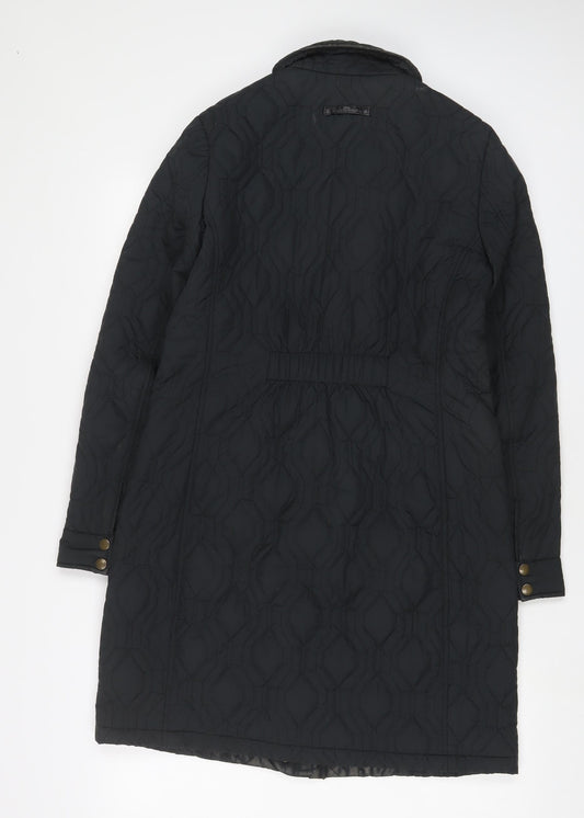 Womens UK Size XS Lands' End Black Quilted Coat