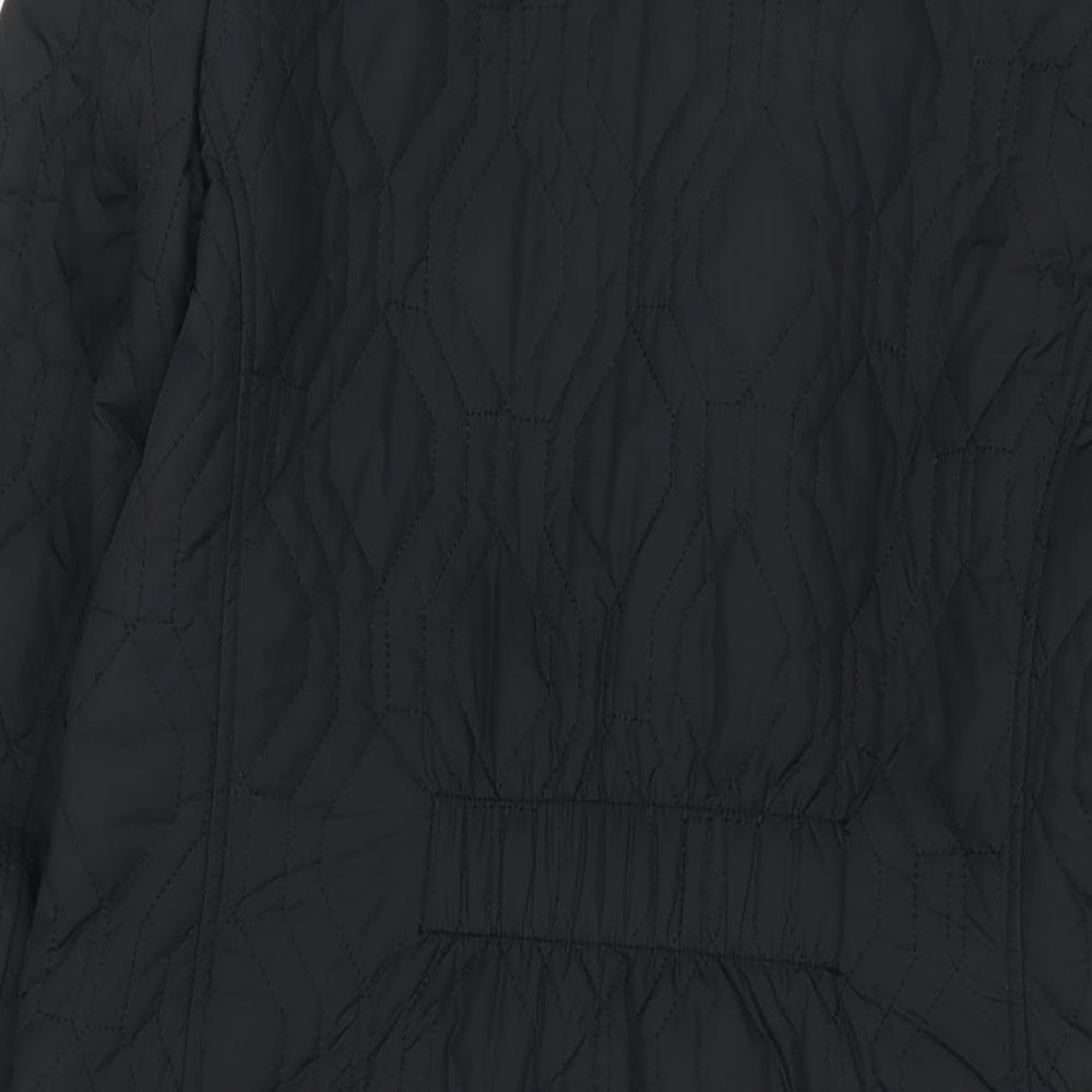 Womens UK Size XS Lands' End Black Quilted Coat