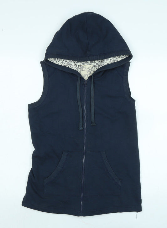 M&Co Womens Blue Gilet Waistcoat Size 10 Zip