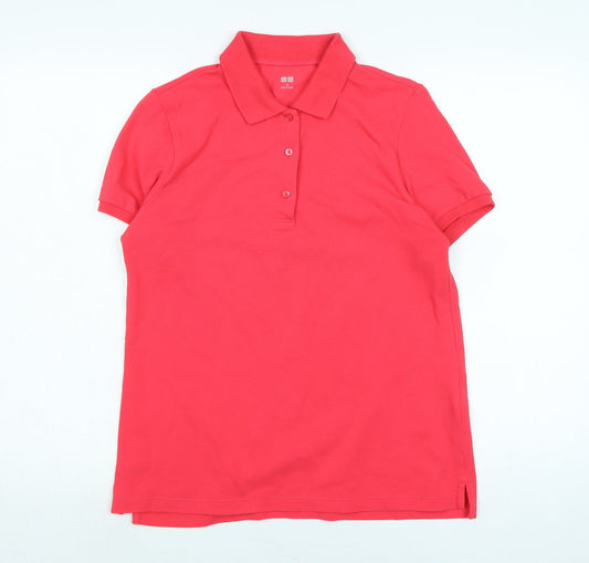 Womens UK Size M Uniqlo Pink Basic Polo
