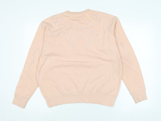 H&M Womens Pink Polycotton Pullover Sweatshirt Size M