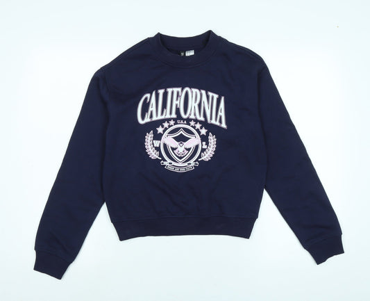 Womens UK Size XS Divided Blue Pullover Sweatshirt