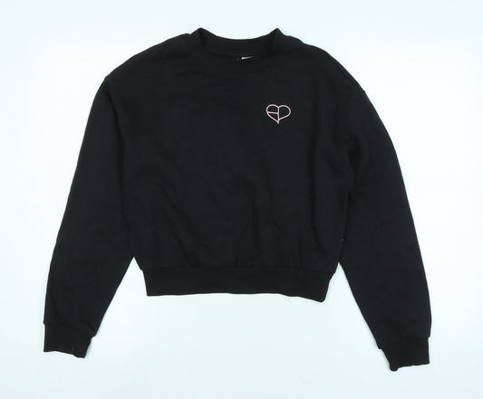 Womens UK Size XS Divided Black Pullover Sweatshirt