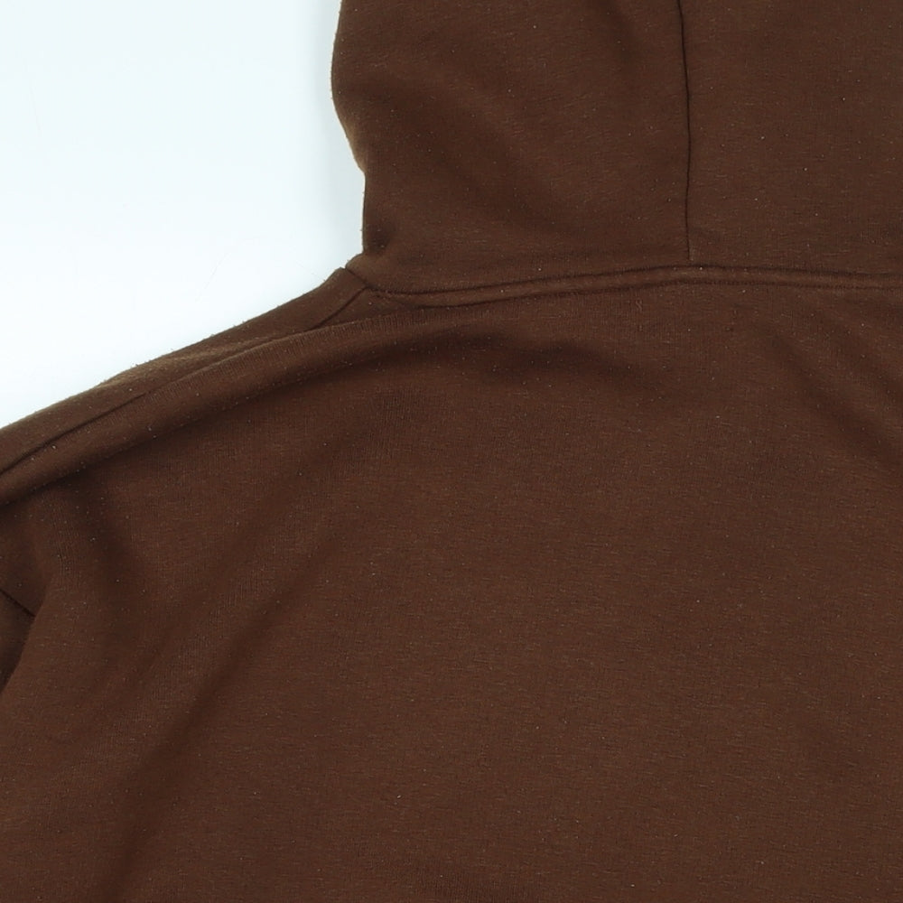 Boohoo Womens Brown Polyester Pullover Hoodie Size S