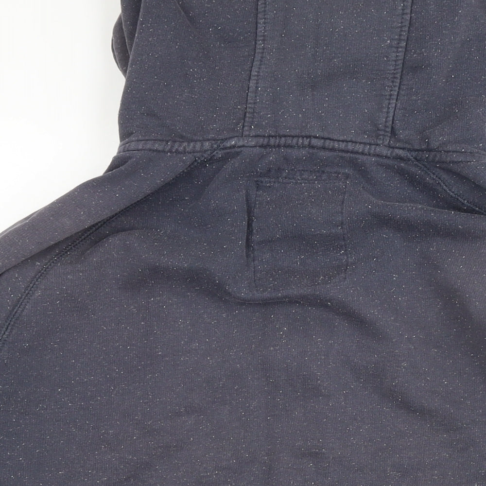 Mens UK Size XL Crosshatch Blue Full Zip Hoodie