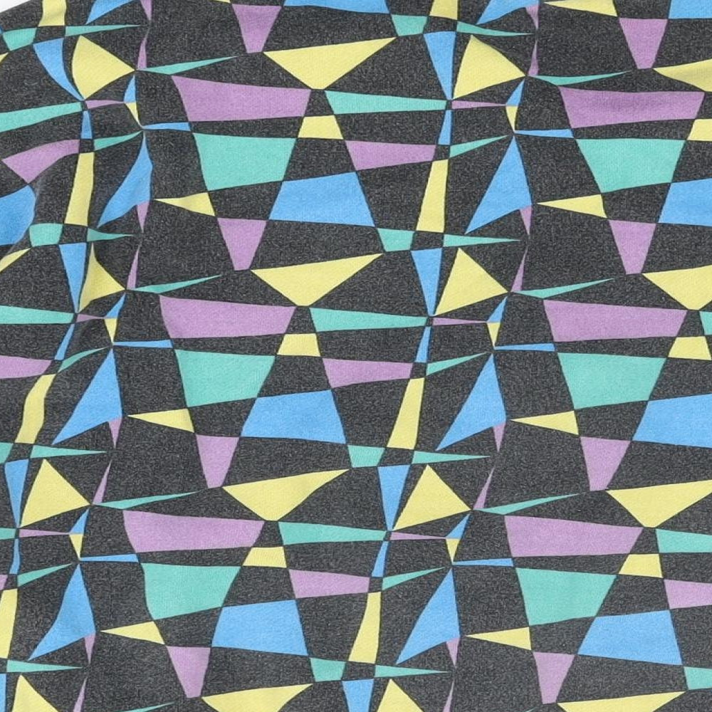 ellesse Womens Black Geometric Cotton Pullover Sweatshirt Size 6 Pullover