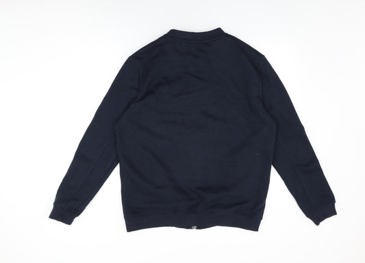 Threadbare Mens Blue Cotton Full Zip Sweatshirt Size M