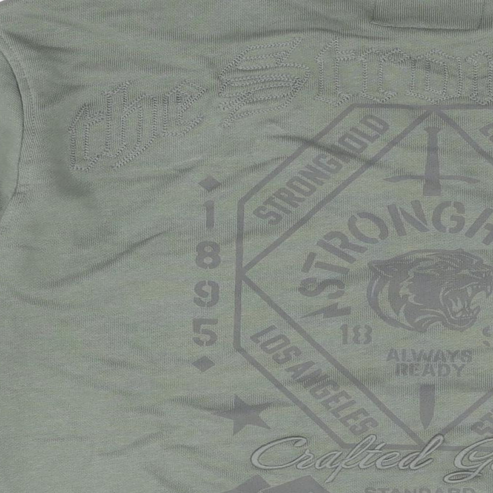 The Stronghold Mens Green Cotton Pullover Sweatshirt Size M