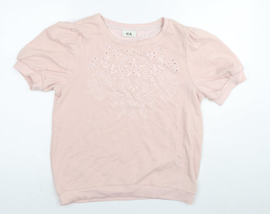 Womens UK Size L C&A Pink Basic T-Shirt