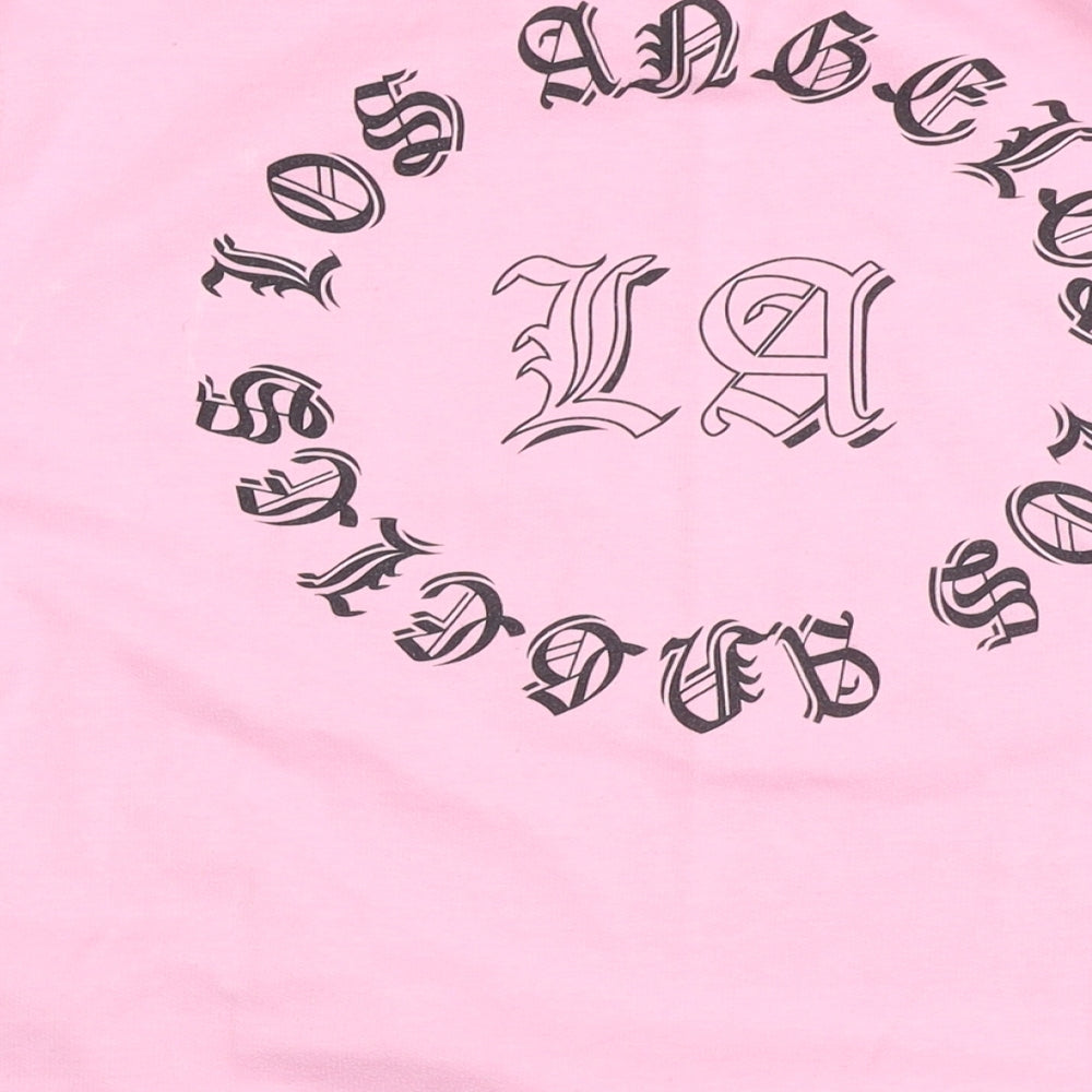 Boohoo Womens Pink Cotton Pullover Sweatshirt Size XL Pullover - LA