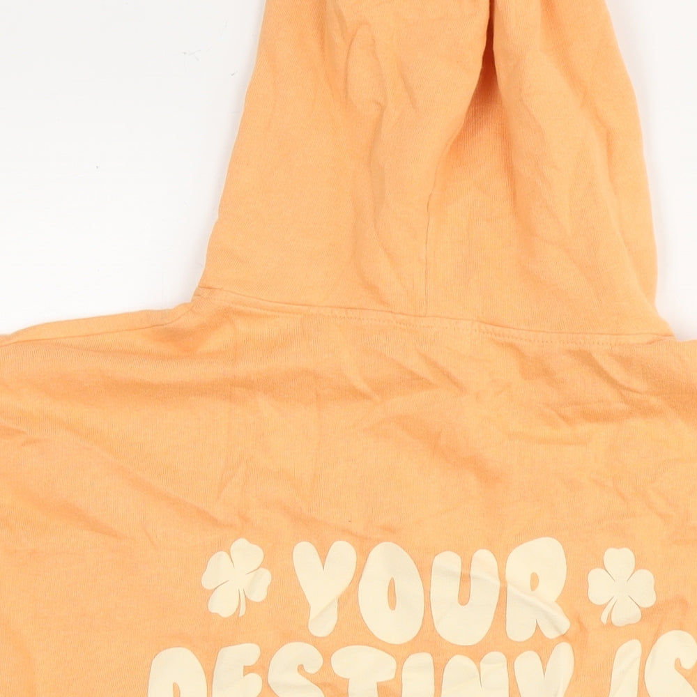 Womens UK Size S Pull&Bear Orange Pullover Hoodie