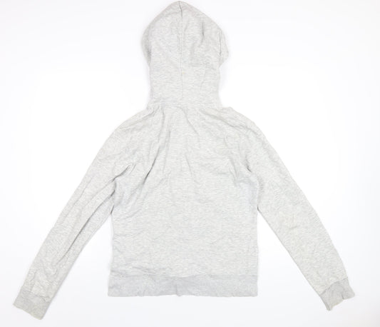 H&M Womens Grey Cotton Full Zip Hoodie Size S Zip