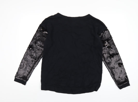 Womens UK Size S NEXT Black Pullover Sweatshirt
