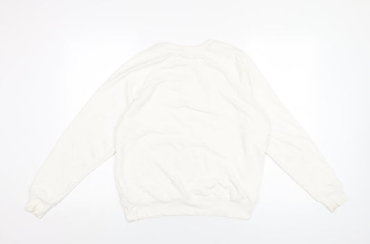 H&M Womens White Polyester Pullover Sweatshirt Size S Pullover