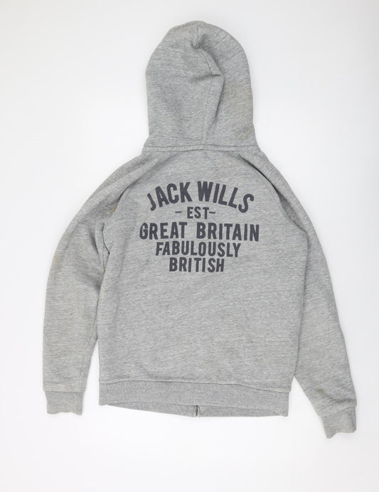 Womens UK Size 12 Jack Wills Grey Full Zip Hoodie