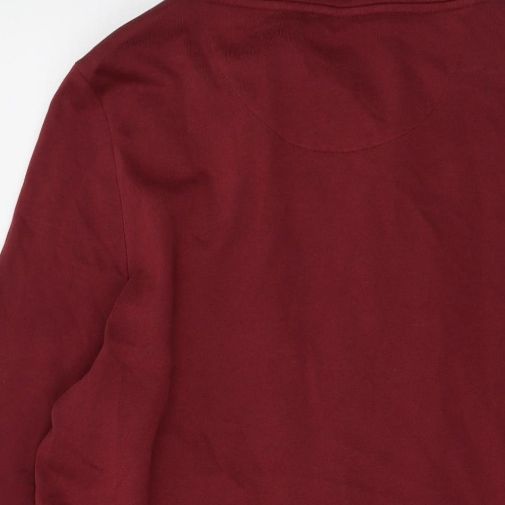 Womens UK Size M Lands' End Red Full Zip Sweatshirt