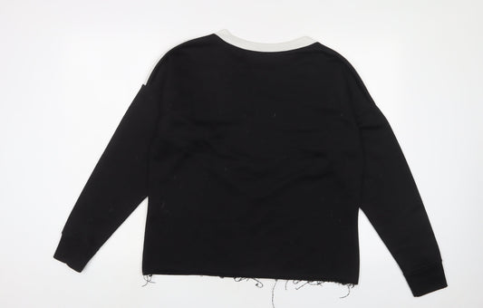 Womens UK Size 10 Boohoo Black Pullover Sweatshirt