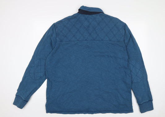 North Coast Mens Blue Cotton Polo Size XL Collared Button