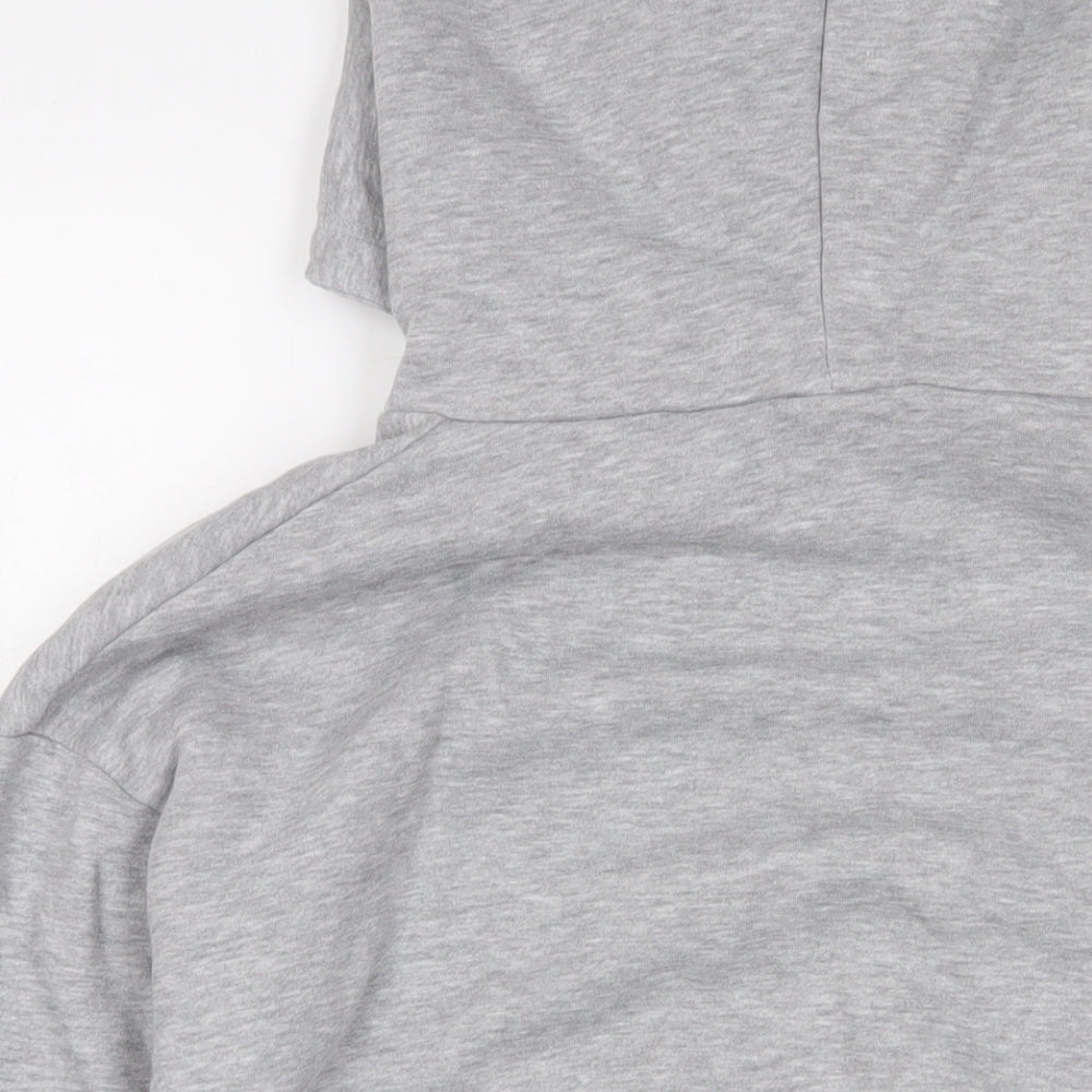 Zara Womens Grey Cotton Pullover Hoodie Size L Pullover