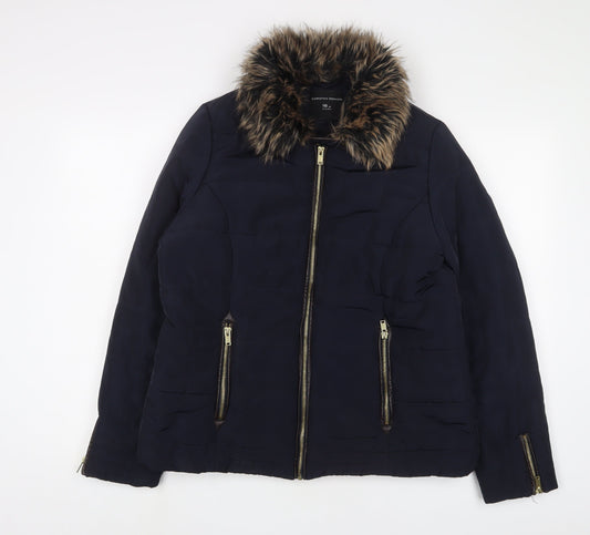 Dorothy Perkins Womens Blue Quilted Coat Size 16 Zip