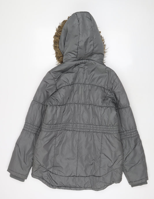 Womens UK Size 12 NEXT Grey Parka Coat