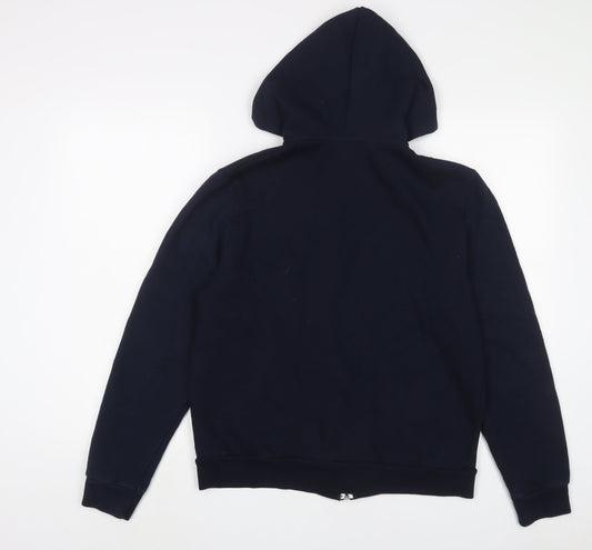 Topman Mens Blue Cotton Full Zip Hoodie Size M