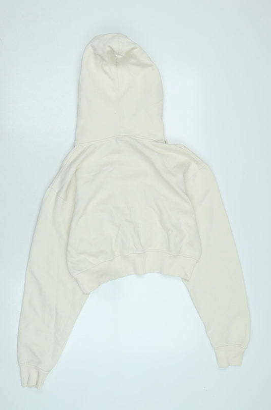 Womens UK Size M Pull&Bear Ivory Pullover Hoodie