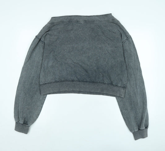 Womens UK Size S Pull&Bear Grey Pullover Sweatshirt
