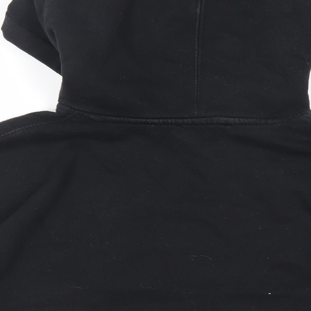 Zara Womens Black Cotton Pullover Hoodie Size S Pullover
