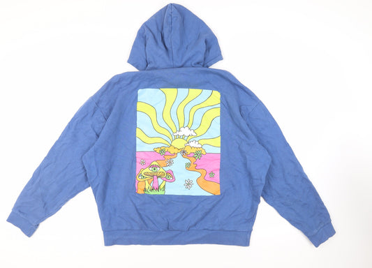 Mens UK Size L ASOS Blue Pullover Hoodie