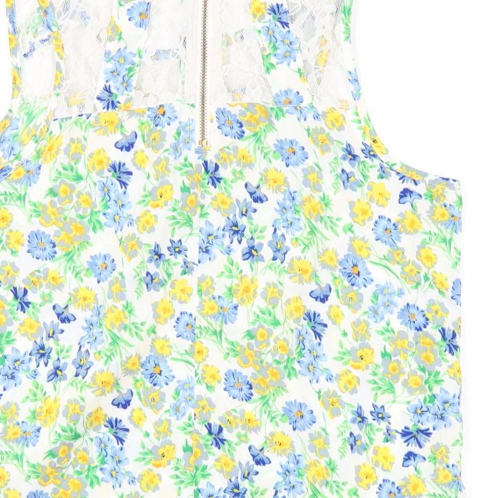 Womens UK Size 8 New Look Multicoloured Basic Tank