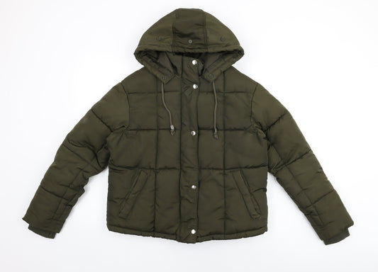 Womens UK Size 6 Topshop Green Puffer Jacket