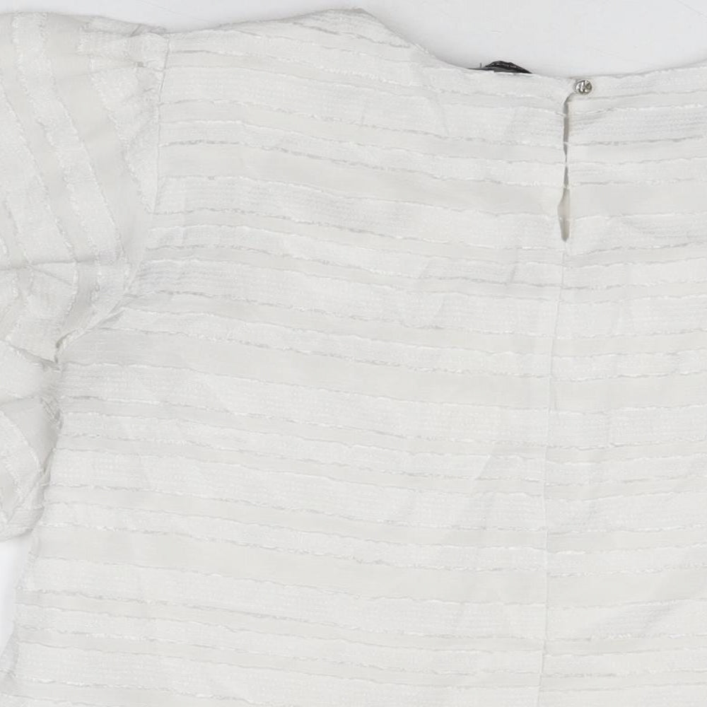 Womens UK Size 12 Dorothy Perkins White Basic T-Shirt