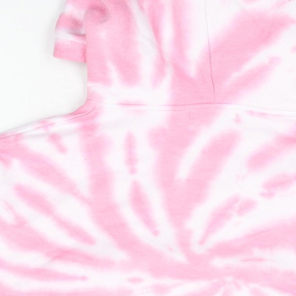 Pindydoll Girls Pink Geometric Cotton Pullover Hoodie Size 14-15 Years Pullover - Tie Dye