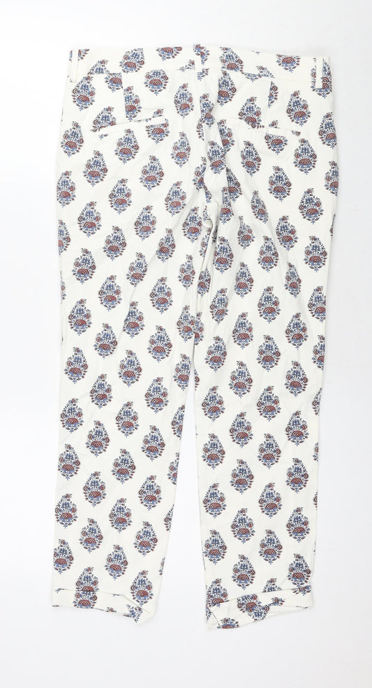Womens UK Size M Zara Regular Fit White Trousers