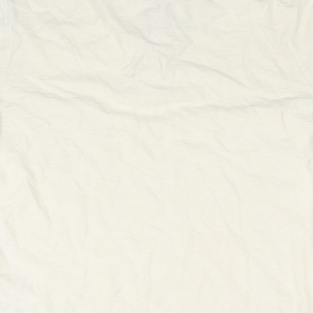 Paper Denim & Cloth Mens Ivory Cotton Polo Size M Collared Pullover