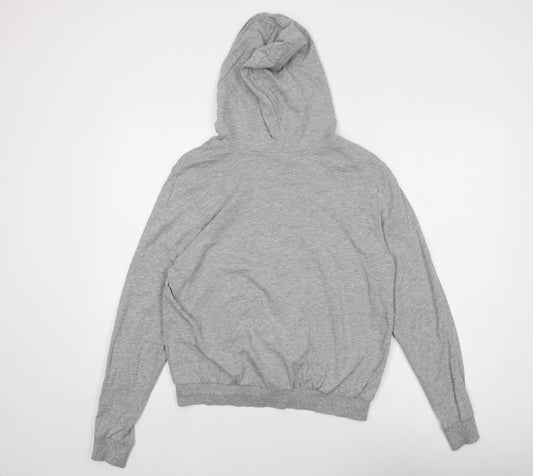 H&M Womens Grey Cotton Full Zip Hoodie Size M Zip