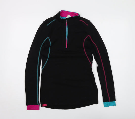 Decathlon Womens Black Polyester Pullover Sweatshirt Size XS Zip