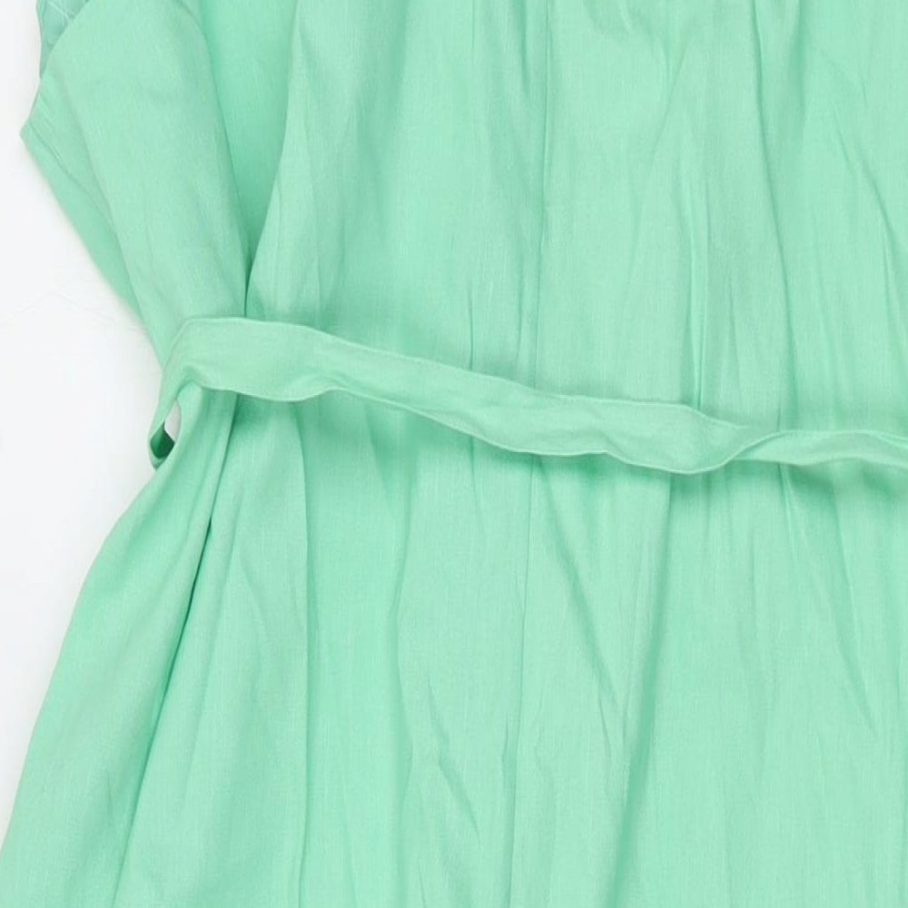 Autograph Womens Green Polyester A-Line Size 24 V-Neck Pullover