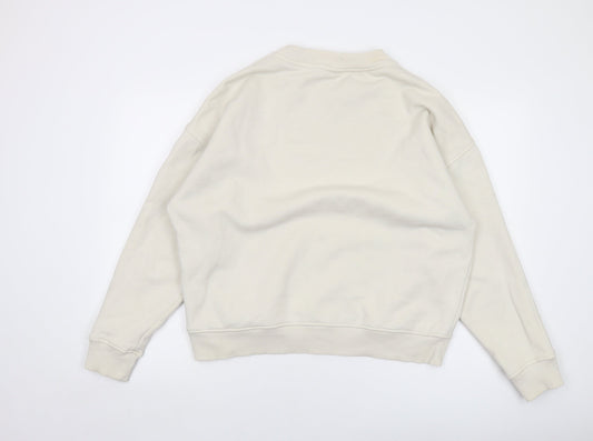 Mens UK Size L Pull&Bear Ivory Pullover Sweatshirt