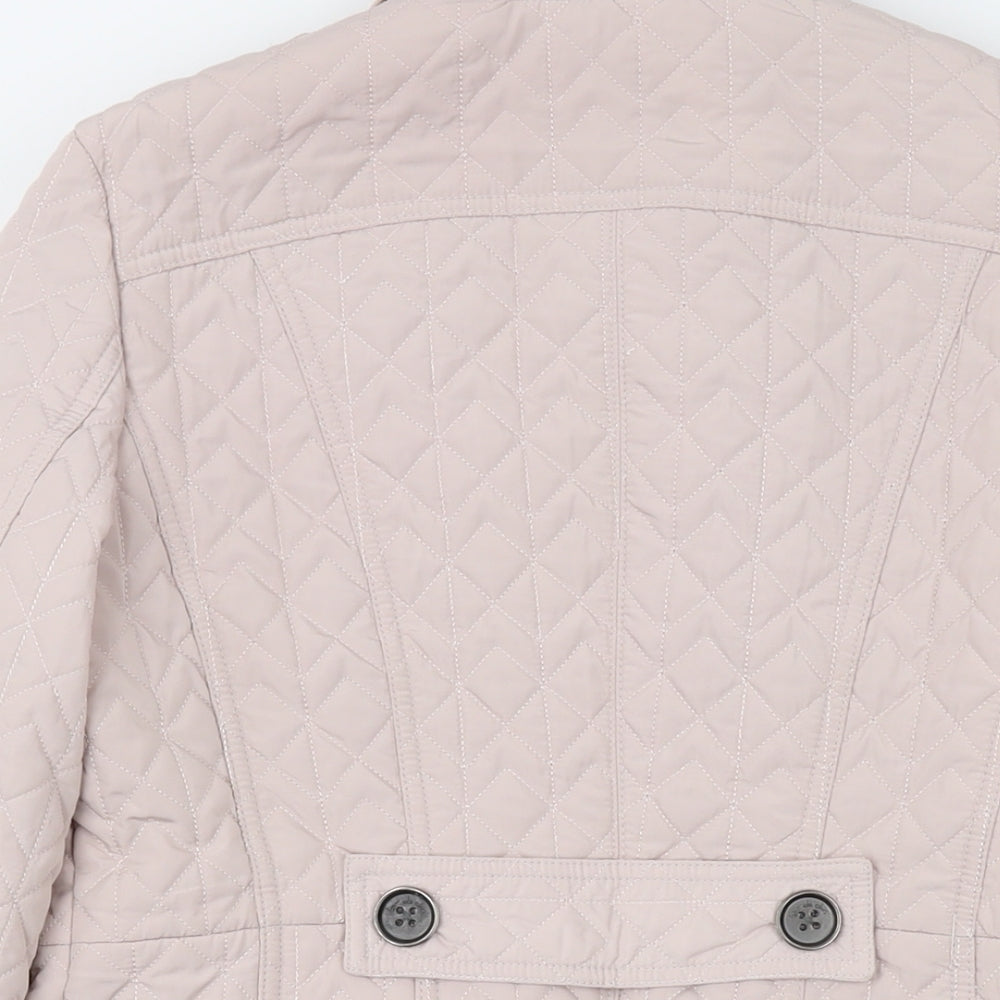 Brand and care label for Principles women’s pink jacket, size UK 12, button