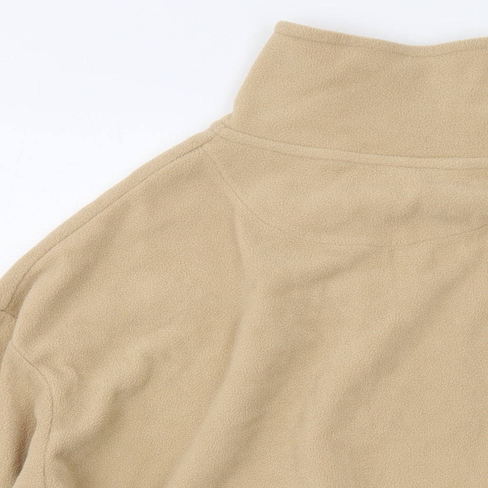 Brave Soul Womens Beige Polyester Pullover Sweatshirt Size S Zip