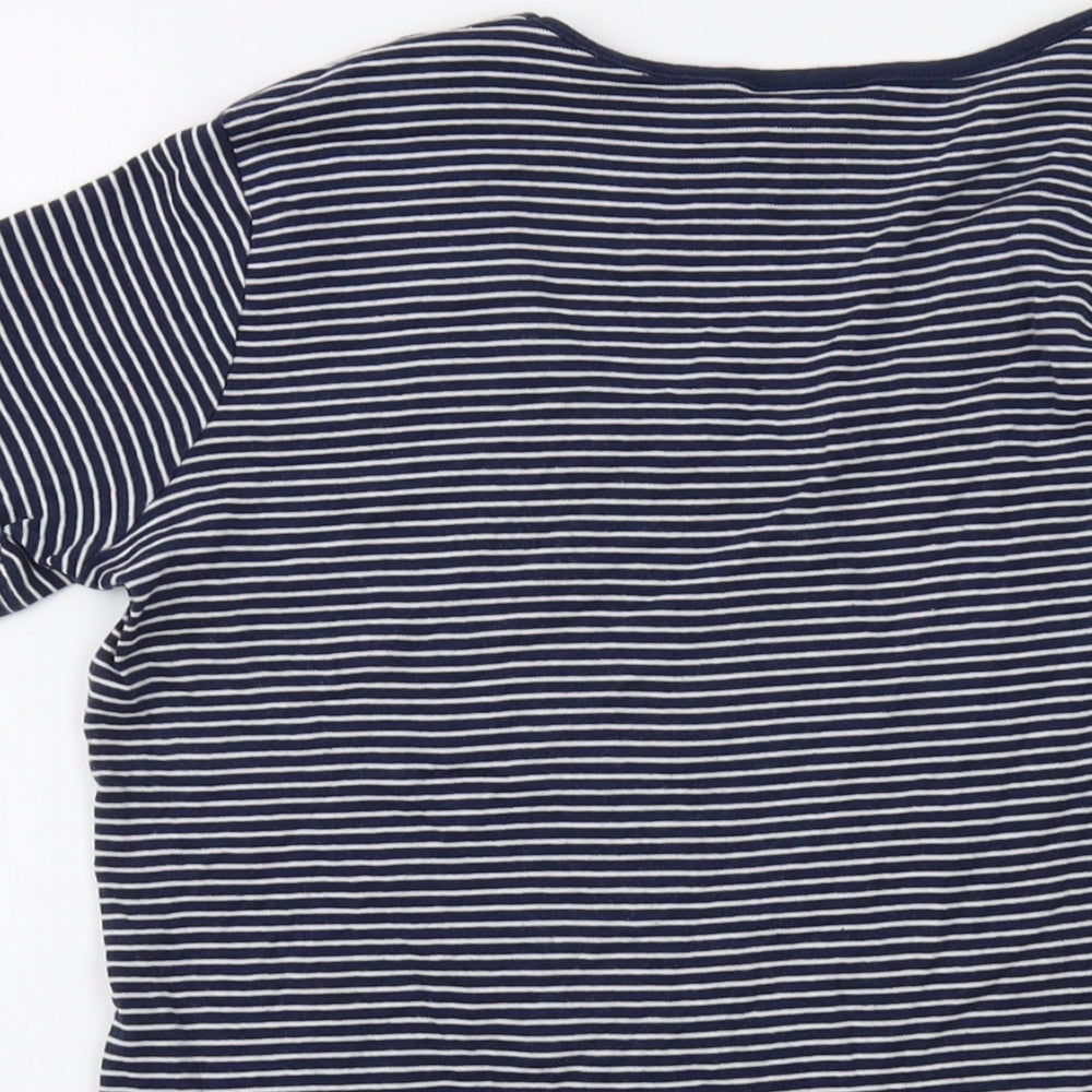 Womens UK Size 10 Cotton Traders Blue Basic T-Shirt