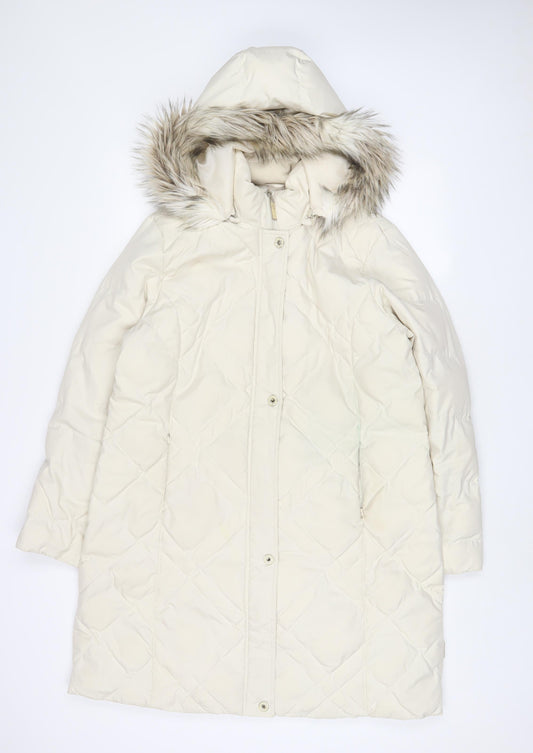 Womens UK Size 12 Per Una Beige Parka Coat
