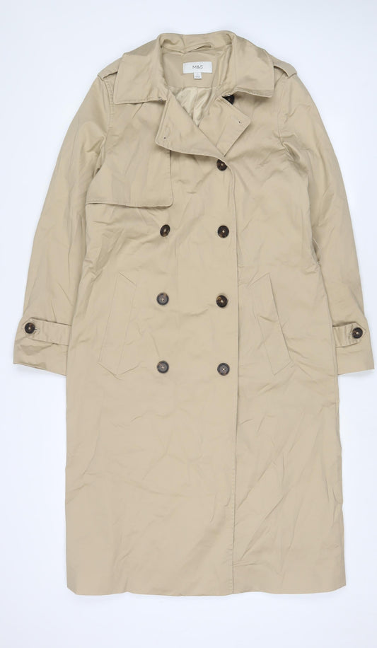 Womens UK Size 12 Marks and Spencer Beige Overcoat